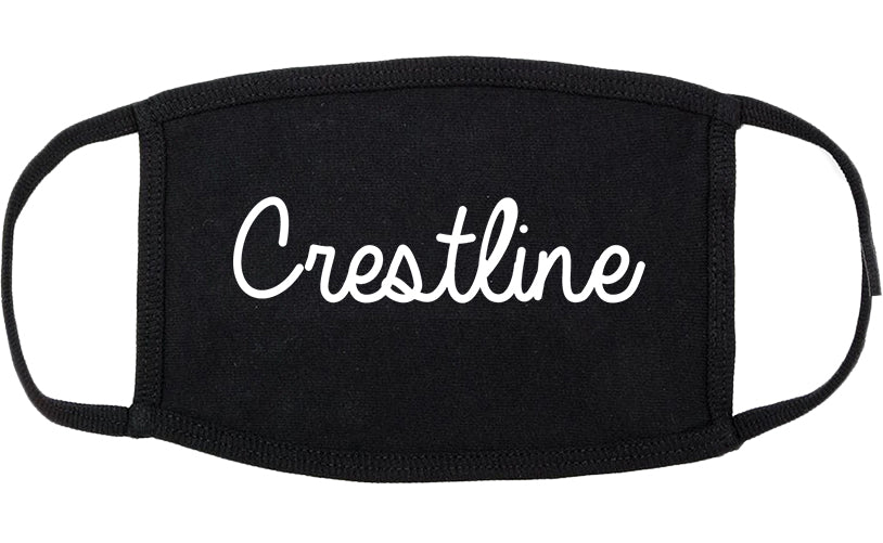 Crestline Ohio OH Script Cotton Face Mask Black
