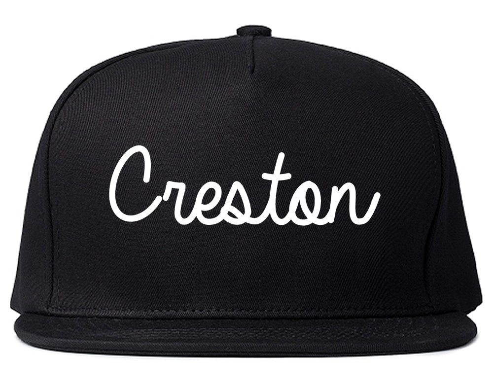 Creston Iowa IA Script Mens Snapback Hat Black