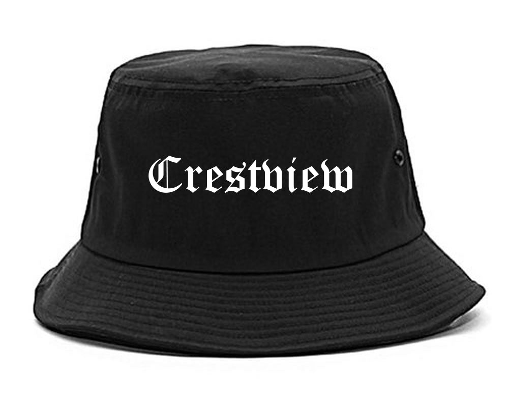 Crestview Florida FL Old English Mens Bucket Hat Black