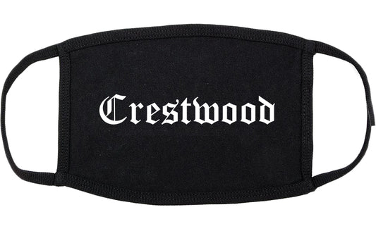 Crestwood Illinois IL Old English Cotton Face Mask Black