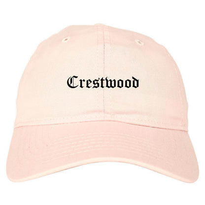 Crestwood Illinois IL Old English Mens Dad Hat Baseball Cap Pink