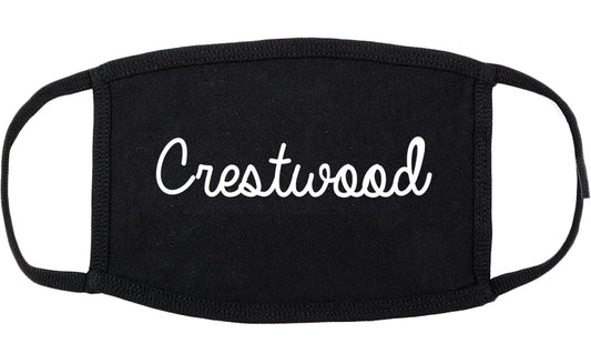 Crestwood Illinois IL Script Cotton Face Mask Black