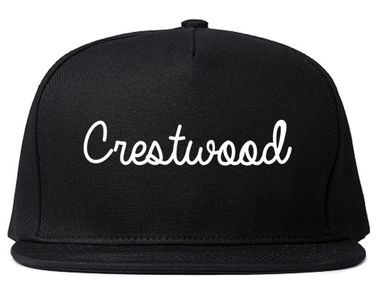Crestwood Illinois IL Script Mens Snapback Hat Black