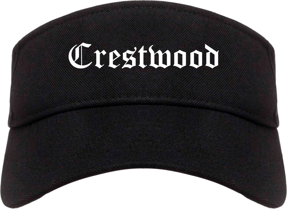 Crestwood Illinois IL Old English Mens Visor Cap Hat Black