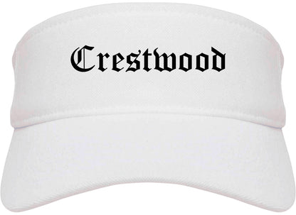 Crestwood Illinois IL Old English Mens Visor Cap Hat White