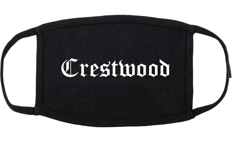 Crestwood Missouri MO Old English Cotton Face Mask Black