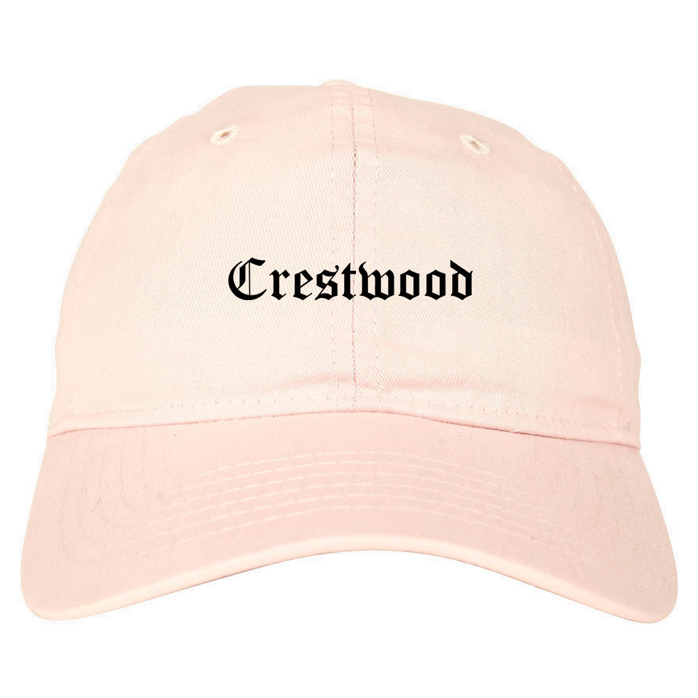 Crestwood Missouri MO Old English Mens Dad Hat Baseball Cap Pink