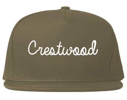 Crestwood Missouri MO Script Mens Snapback Hat Grey