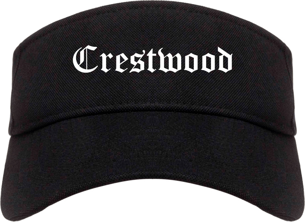 Crestwood Missouri MO Old English Mens Visor Cap Hat Black