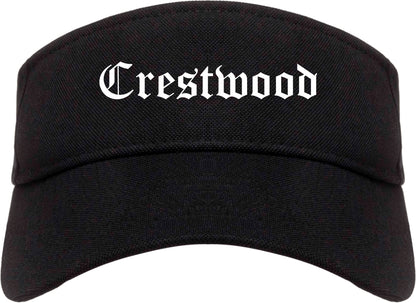 Crestwood Missouri MO Old English Mens Visor Cap Hat Black