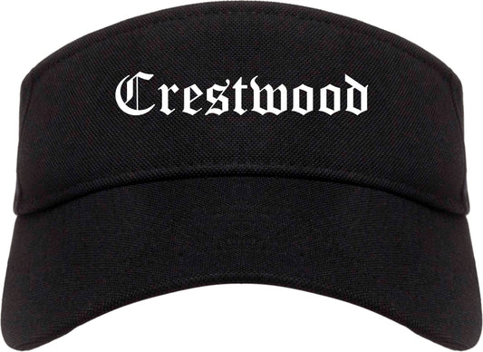 Crestwood Missouri MO Old English Mens Visor Cap Hat Black