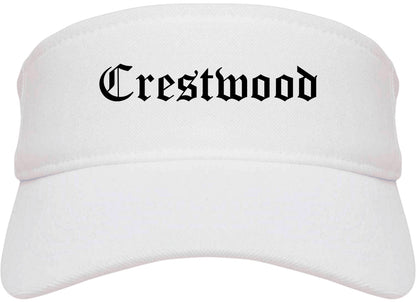 Crestwood Missouri MO Old English Mens Visor Cap Hat White