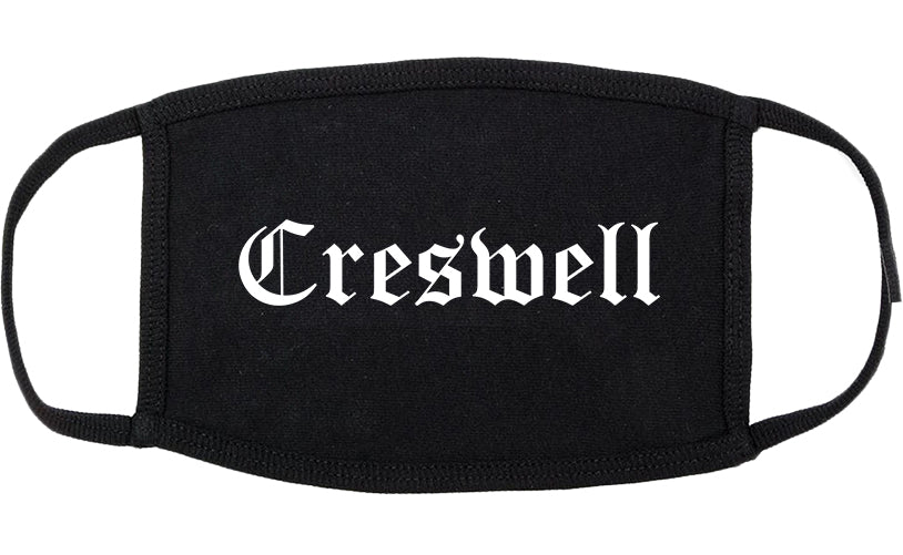 Creswell Oregon OR Old English Cotton Face Mask Black