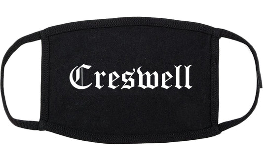 Creswell Oregon OR Old English Cotton Face Mask Black