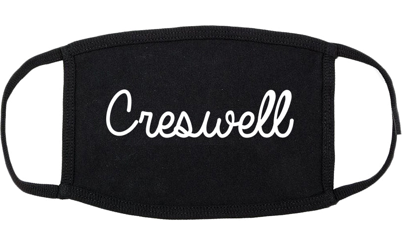 Creswell Oregon OR Script Cotton Face Mask Black