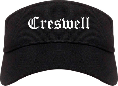 Creswell Oregon OR Old English Mens Visor Cap Hat Black