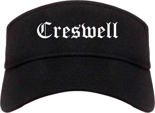 Creswell Oregon OR Old English Mens Visor Cap Hat Black
