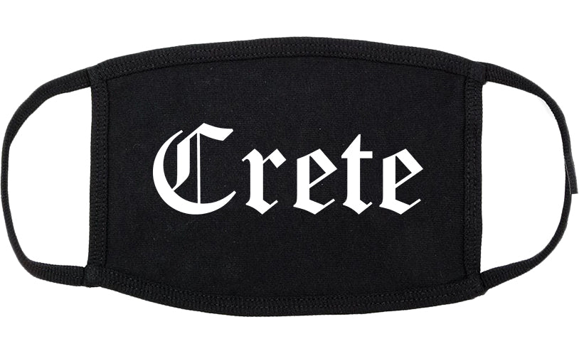 Crete Illinois IL Old English Cotton Face Mask Black