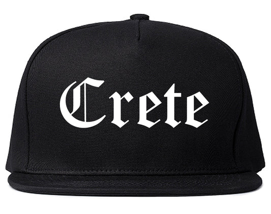 Crete Illinois IL Old English Mens Snapback Hat Black
