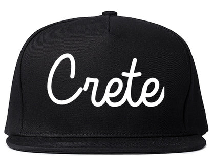 Crete Illinois IL Script Mens Snapback Hat Black