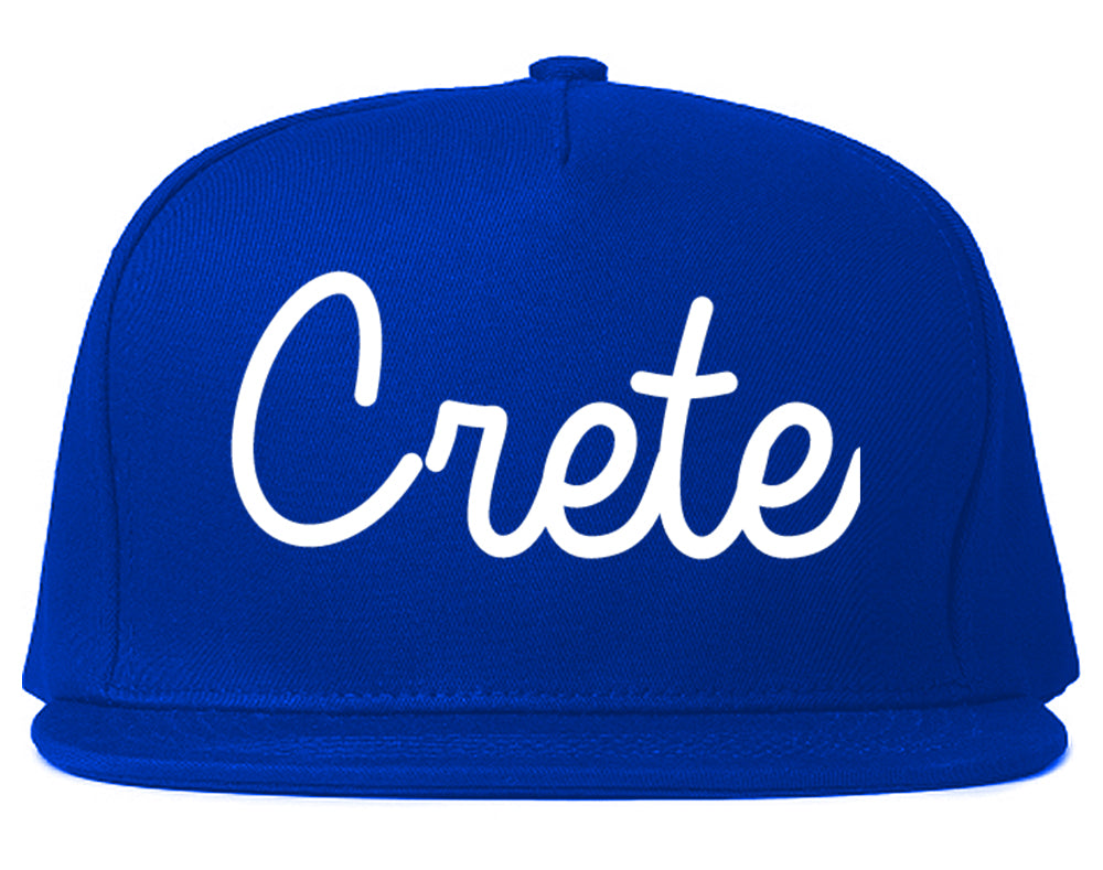 Crete Illinois IL Script Mens Snapback Hat Royal Blue