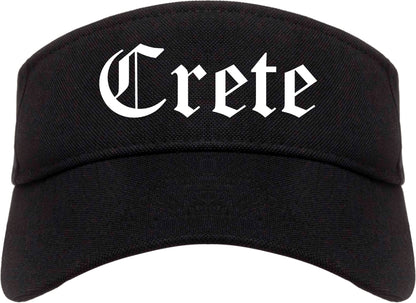 Crete Illinois IL Old English Mens Visor Cap Hat Black