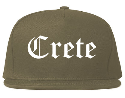 Crete Nebraska NE Old English Mens Snapback Hat Grey