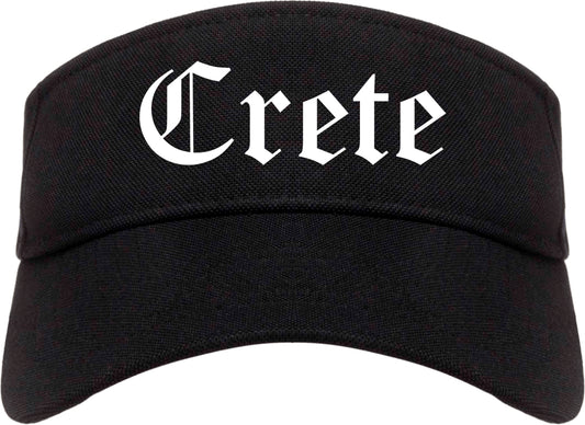 Crete Nebraska NE Old English Mens Visor Cap Hat Black