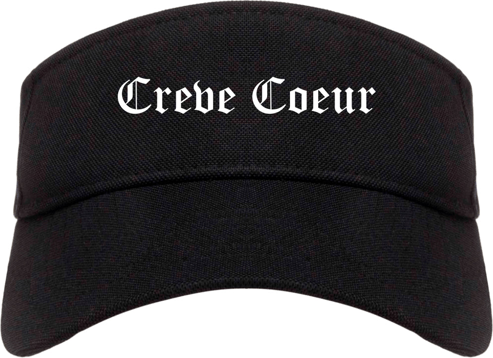 Creve Coeur Illinois IL Old English Mens Visor Cap Hat Black