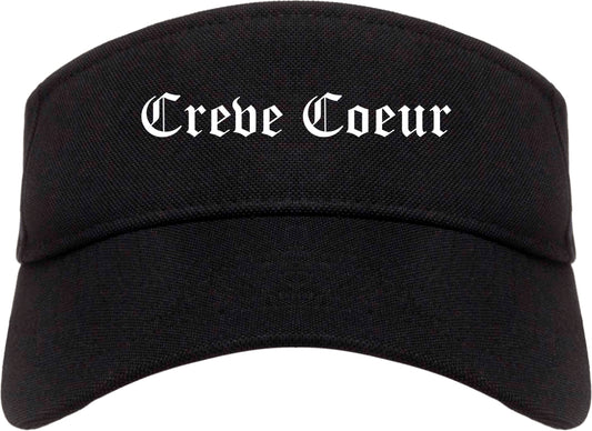 Creve Coeur Illinois IL Old English Mens Visor Cap Hat Black