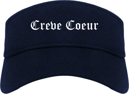 Creve Coeur Illinois IL Old English Mens Visor Cap Hat Navy Blue