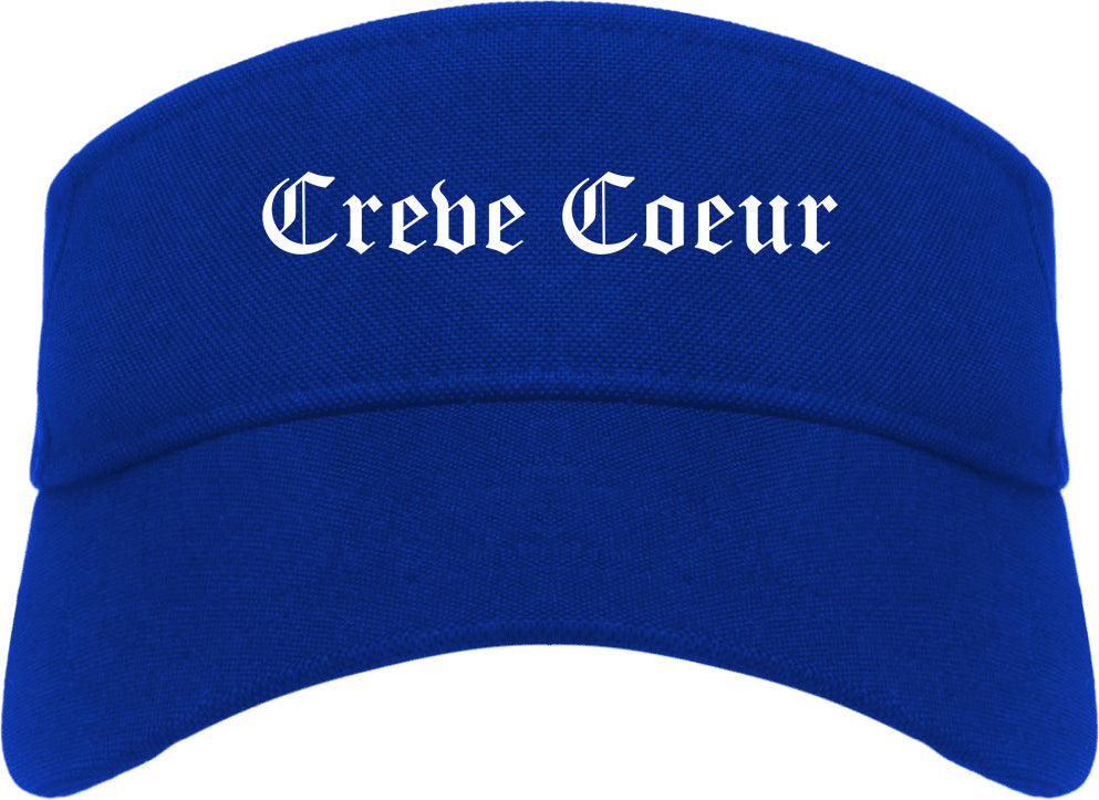 Creve Coeur Illinois IL Old English Mens Visor Cap Hat Royal Blue