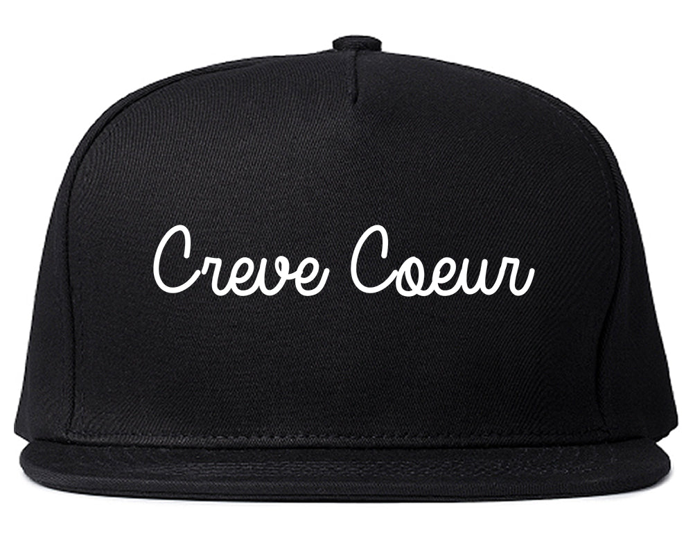 Creve Coeur Missouri MO Script Mens Snapback Hat Black