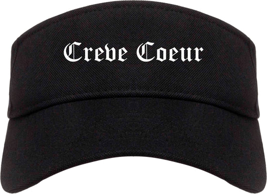 Creve Coeur Missouri MO Old English Mens Visor Cap Hat Black