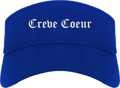 Creve Coeur Missouri MO Old English Mens Visor Cap Hat Royal Blue