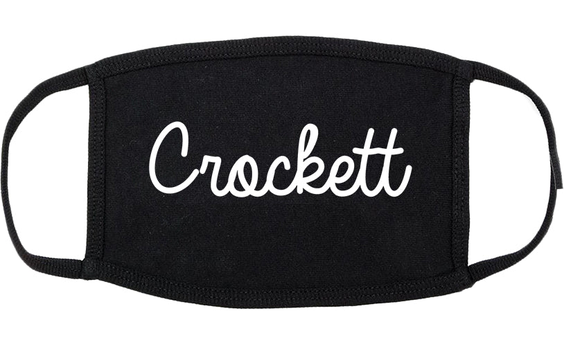 Crockett Texas TX Script Cotton Face Mask Black