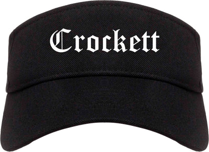 Crockett Texas TX Old English Mens Visor Cap Hat Black