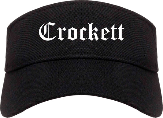 Crockett Texas TX Old English Mens Visor Cap Hat Black