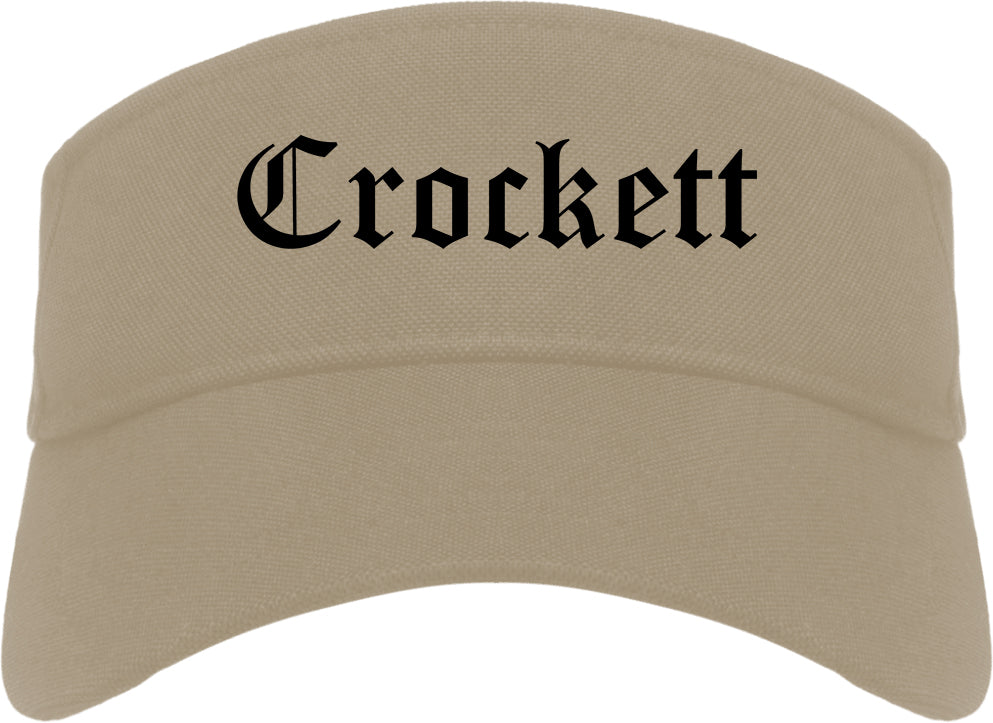 Crockett Texas TX Old English Mens Visor Cap Hat Khaki