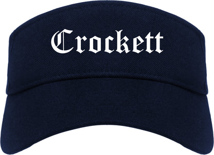 Crockett Texas TX Old English Mens Visor Cap Hat Navy Blue