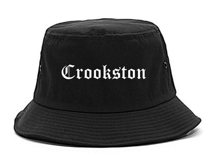 Crookston Minnesota MN Old English Mens Bucket Hat Black