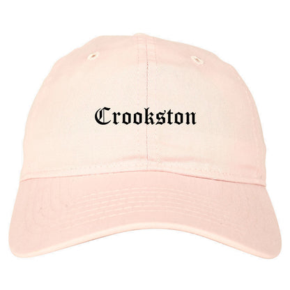 Crookston Minnesota MN Old English Mens Dad Hat Baseball Cap Pink