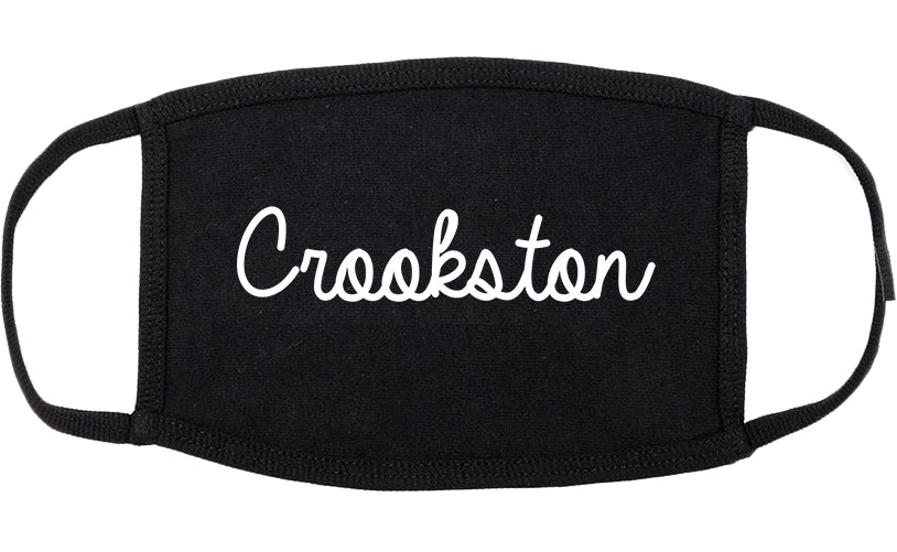 Crookston Minnesota MN Script Cotton Face Mask Black