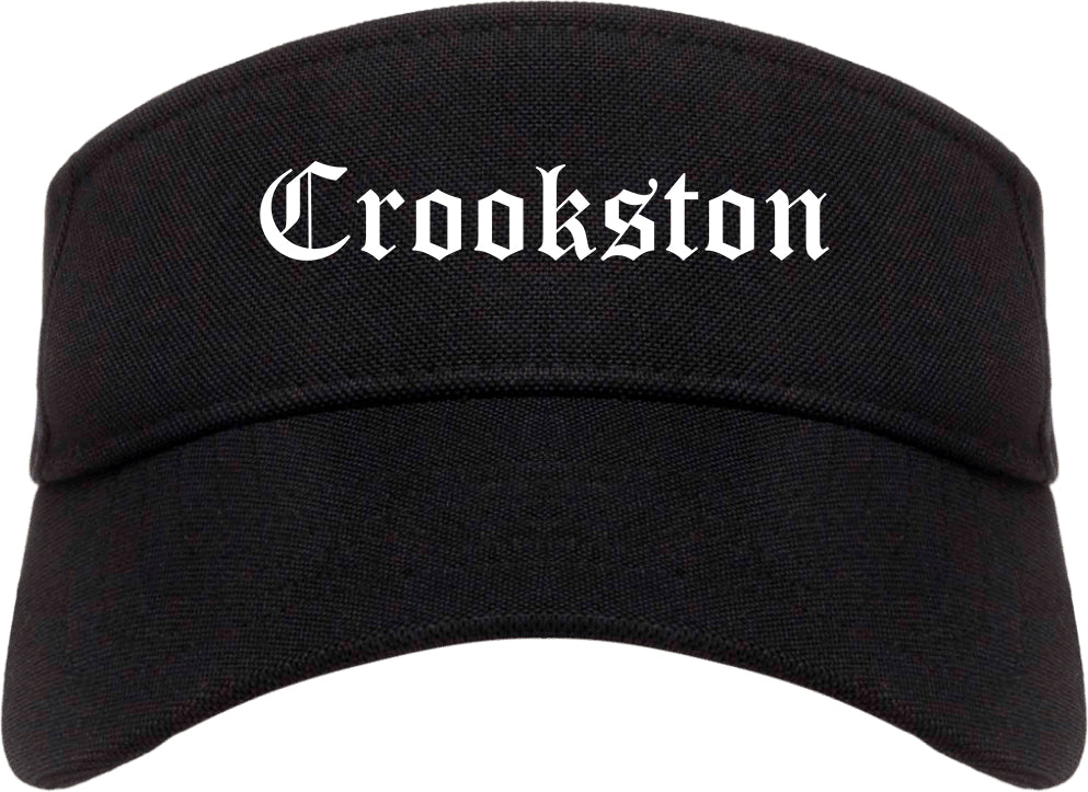 Crookston Minnesota MN Old English Mens Visor Cap Hat Black