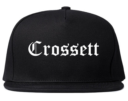 Crossett Arkansas AR Old English Mens Snapback Hat Black