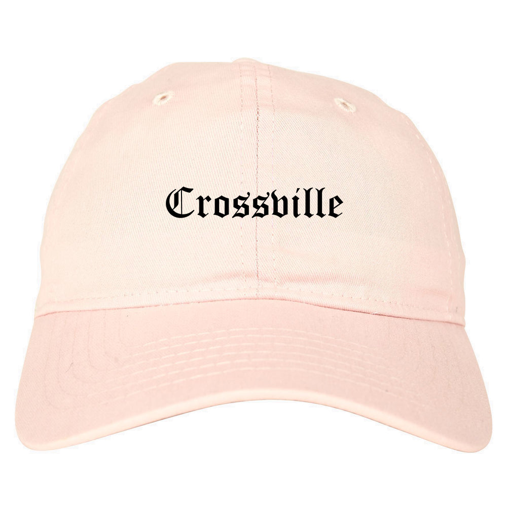 Crossville Tennessee TN Old English Mens Dad Hat Baseball Cap Pink