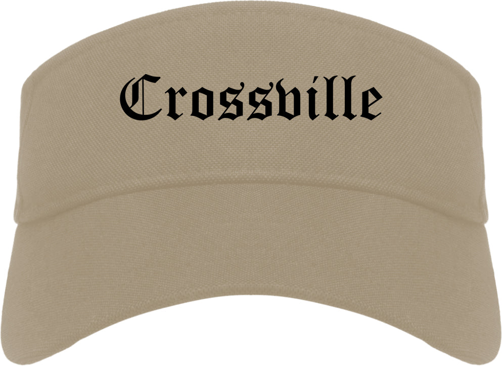 Crossville Tennessee TN Old English Mens Visor Cap Hat Khaki