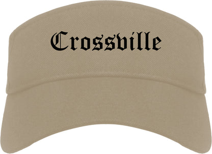 Crossville Tennessee TN Old English Mens Visor Cap Hat Khaki