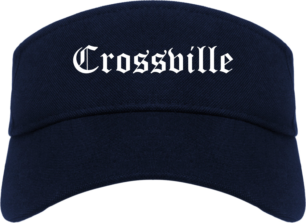 Crossville Tennessee TN Old English Mens Visor Cap Hat Navy Blue