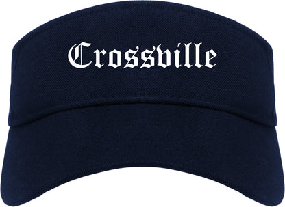 Crossville Tennessee TN Old English Mens Visor Cap Hat Navy Blue